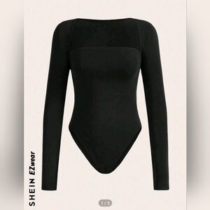 SHEIN Women Strapless Black Bodysuit & Bolero Top size XS Summer Spring Fall